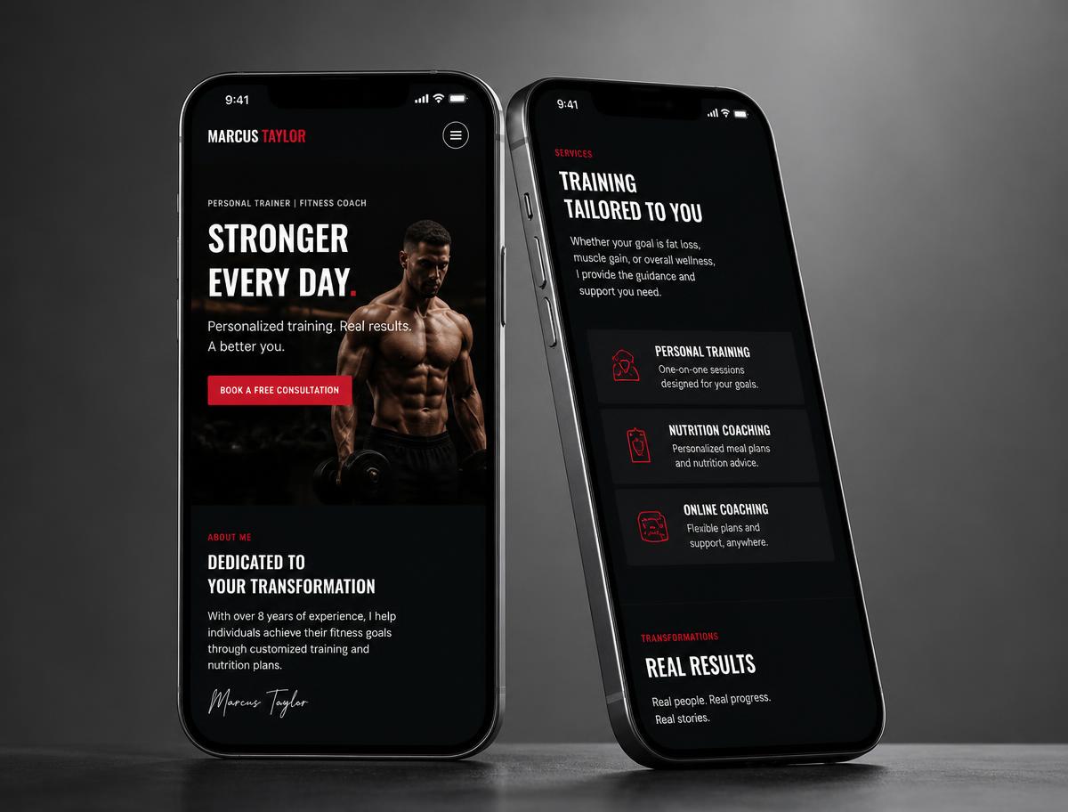 Modelo de site: Marcus Taylor — Personal & Fitness